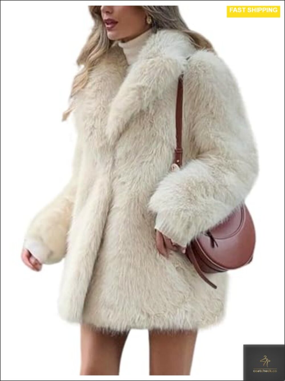Womens Faux Fur Coat Long Fluffy Furry Jacket